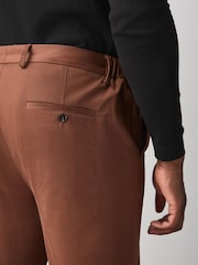 Tan Brown Muscle Fit Smart Cotton TENCEL™ Lyocell Blend Chinos With Comfort Waistband - Image 5 of 13