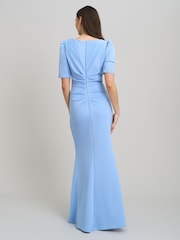 Gina Bacconi Blue Jadie Maxi Dress With Beaded Sleeves - Image 2 of 7