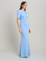 Gina Bacconi Blue Jadie Maxi Dress With Beaded Sleeves - Image 3 of 7