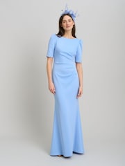 Gina Bacconi Blue Jadie Maxi Dress With Beaded Sleeves - Image 5 of 7