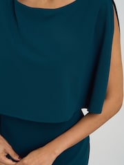Gina Bacconi Green Gillian Chiffon Cape Dress - Image 5 of 7