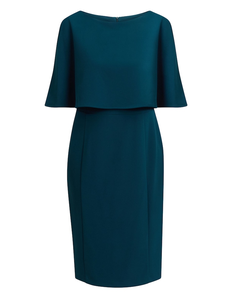 Gina Bacconi Green Gillian Chiffon Cape Dress - Image 7 of 7