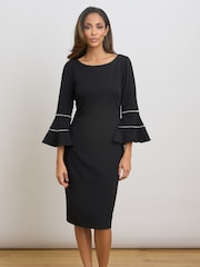 Gina Bacconi Black Ivette Long Sleeve Dress - Image 1 of 7