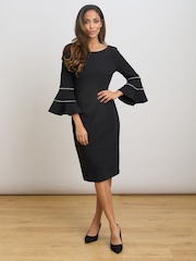 Gina Bacconi Black Ivette Long Sleeve Dress - Image 5 of 7