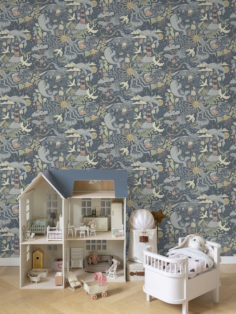 Galerie Wallcoverings Blue Resan Nautical 10.05M Wallpaper - Image 1 of 2