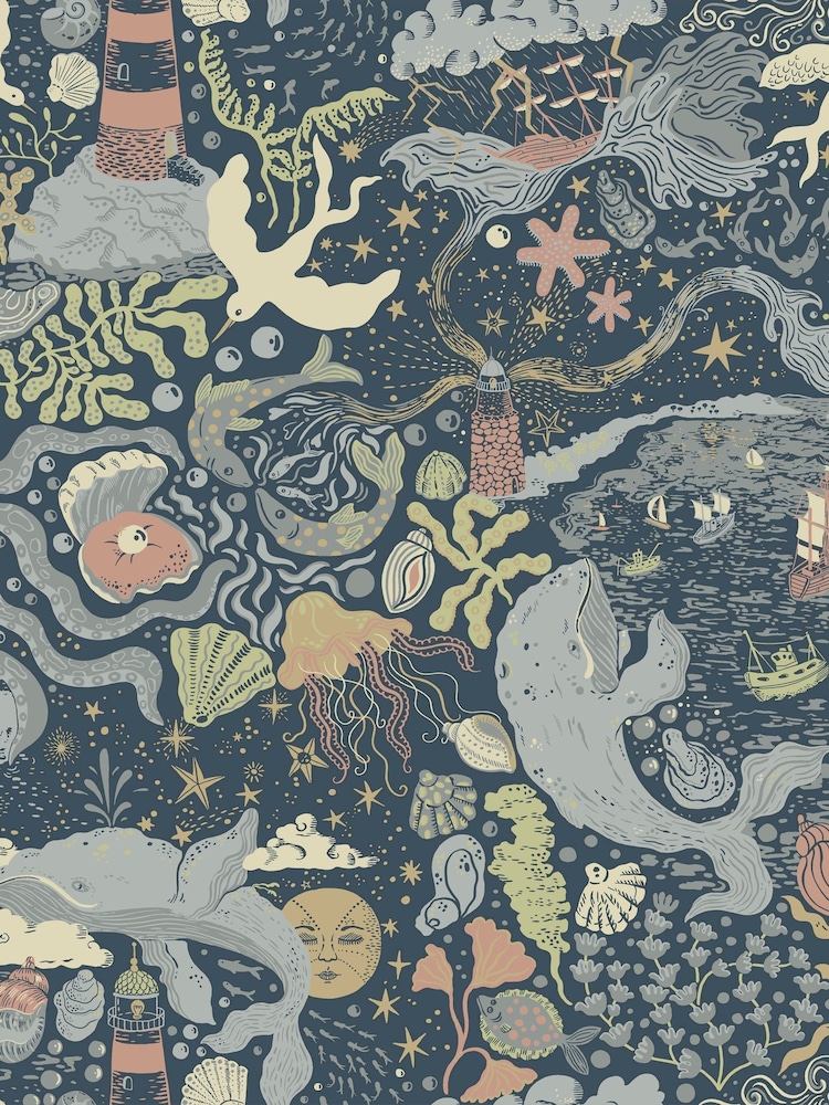 Galerie Wallcoverings Blue Resan Nautical 10.05M Wallpaper - Image 2 of 2