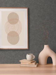 Galerie Wallcoverings Black Horizon Plain Texture 10.05M Wallpaper - Image 1 of 4