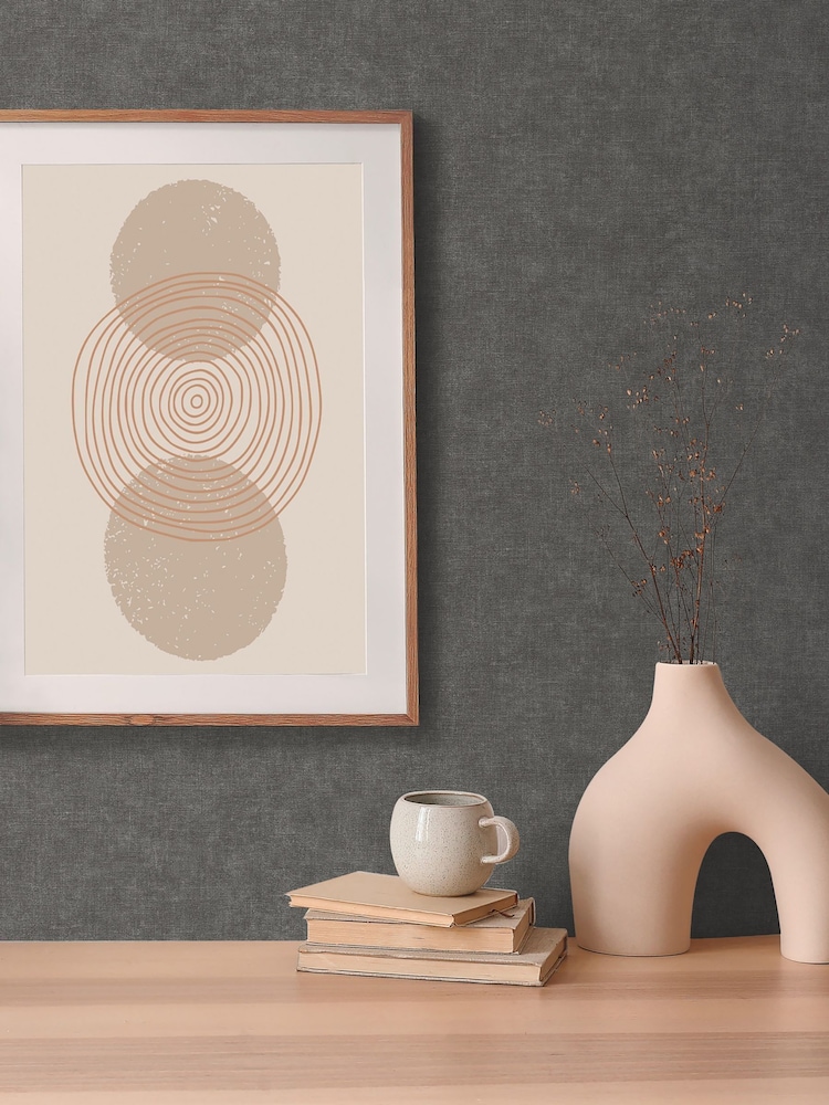 Galerie Wallcoverings Black Horizon Plain Texture 10.05M Wallpaper - Image 1 of 4