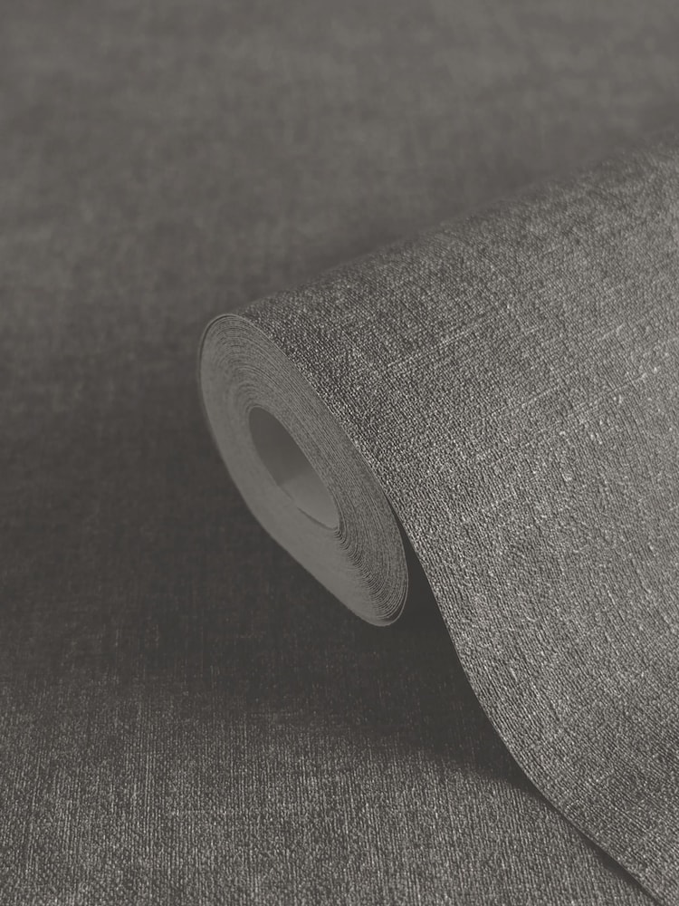 Galerie Wallcoverings Black Horizon Plain Texture 10.05M Wallpaper - Image 4 of 4