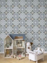 Galerie Wallcoverings Blue Resan Star 10.05M Wallpaper - Image 1 of 2