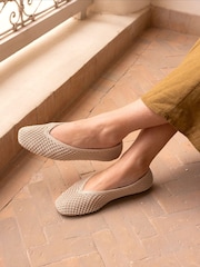 Novo Natural Wide Fit Fame Woven Flat Ballerina Shoes - Image 1 of 6