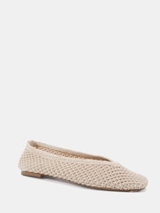 Novo Natural Wide Fit Fame Woven Flat Ballerina Shoes - Image 3 of 6