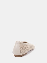Novo Natural Wide Fit Fame Woven Flat Ballerina Shoes - Image 4 of 6