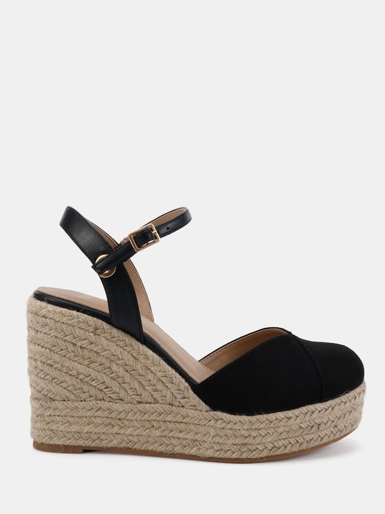 Novo Black Brielle Closed Toe Platform Espadrille Sandals - Image 2 of 6