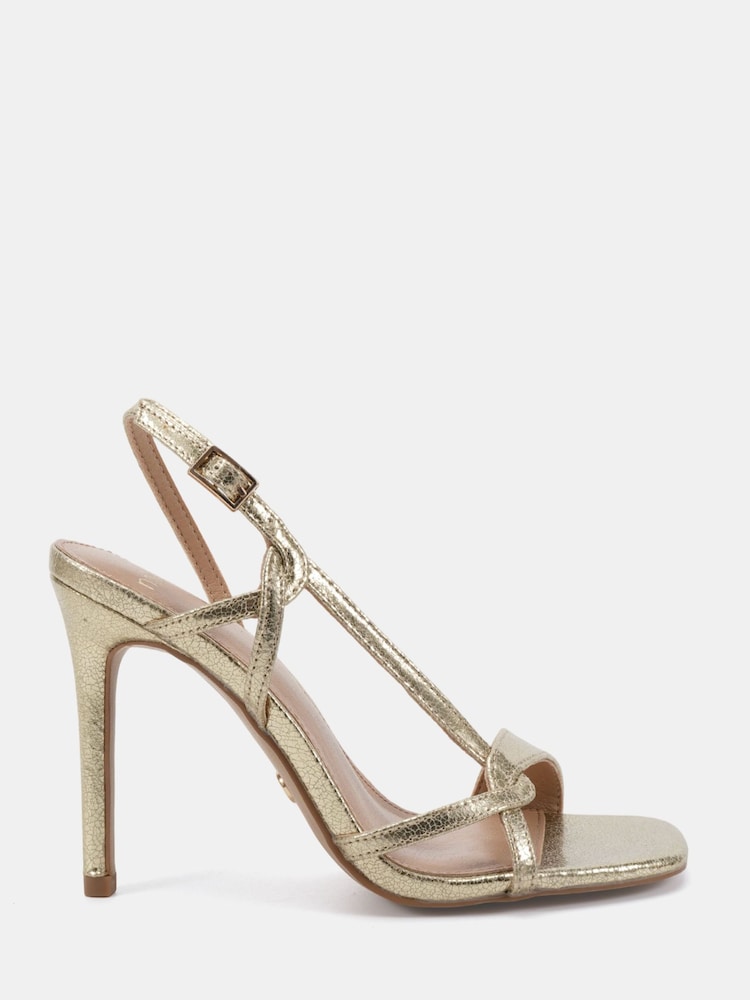 Novo Gold Wide Fit Lola Twist Detail High Sandals - Image 2 of 6