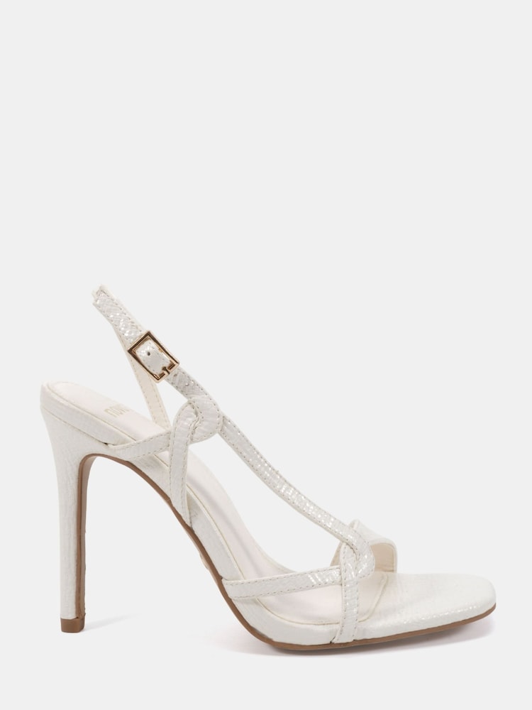 أبيض - صندل Lola بكعب عالٍ مع تفصيل التواء من Novo - Image 2 of 6