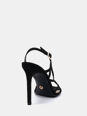 Novo Black Wide Fit Lola Twist Detail High Sandals - Image 4 of 6