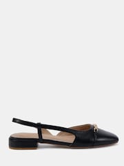 Negro - Novo Wide Fit Fizz Chain Detail Slingback Flat Shoes - Imagen 2 de 6