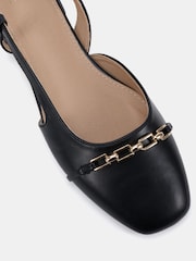Negro - Novo Wide Fit Fizz Chain Detail Slingback Flat Shoes - Imagen 5 de 6