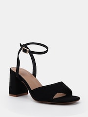 Novo Black Wide Fit Lydia Block Heel Ankle Strap Sandals - Image 3 of 6