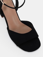 Novo Black Wide Fit Lydia Block Heel Ankle Strap Sandals - Image 6 of 6