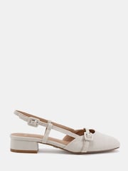 Novo Natural Standard Fit Fiona Buckle Detail Slingback Low Heel Shoes - Image 2 of 6