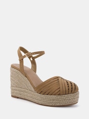 Novo Natural Wide Fit Brielle Closed Toe Platform Espadrille Sandals - Image 3 of 6