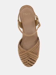 Novo Natural Wide Fit Brielle Closed Toe Platform Espadrille Sandals - Image 5 of 6