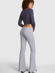 Victoria's Secret PINK Medium Heather Grey Shine Foldover Leggings - Image 2 of 3