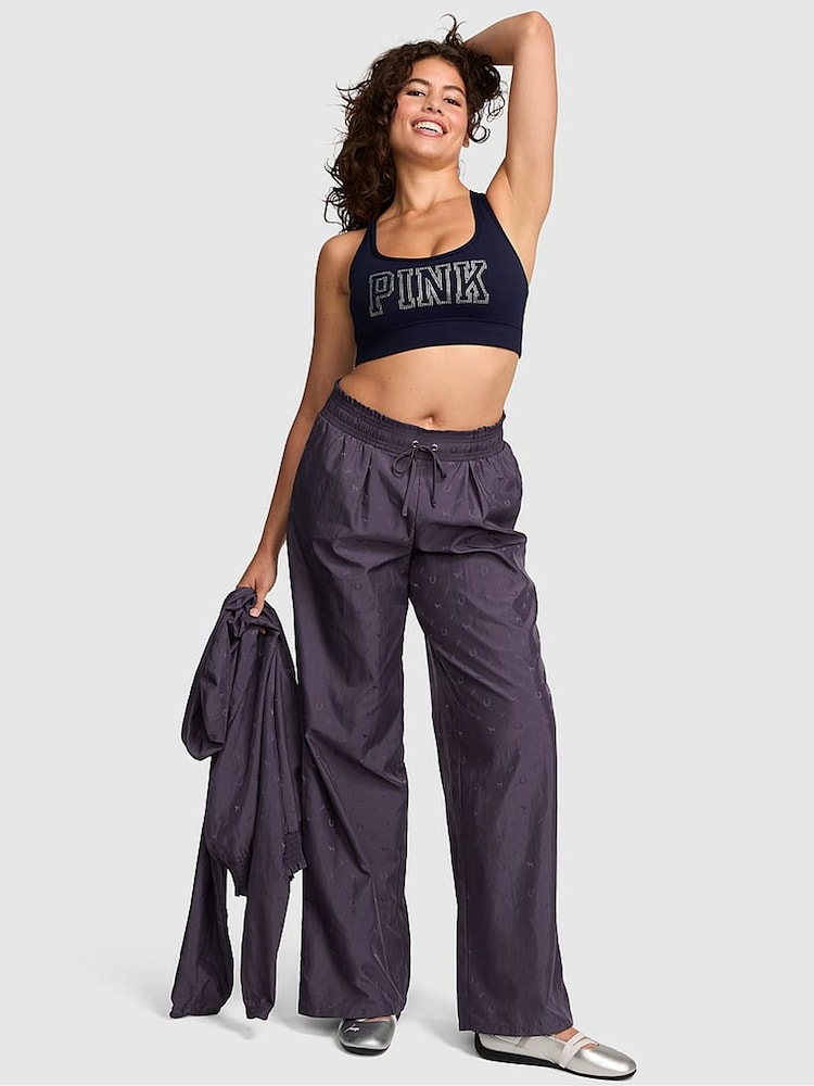 Victoria's Secret Pink Twilight Grey Woven Wide Leg Trousers - Image 1 of 3 Victoria's Secret Pink Twilight Grey Woven Wide Leg Trousers - Image 1 of 3