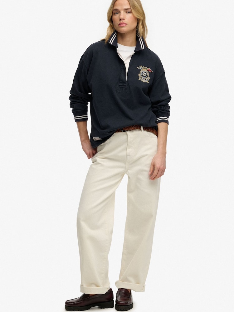 أزرق - بلوزة رغبي بشعار Crest من Superdry - Image 5 of 5 أزرق - بلوزة رغبي بشعار Crest من Superdry - Image 5 of 5