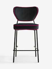 Rockett St George Charcoal Grey Signature Velvet Perfect Fixed Height Bar Stool - Image 3 of 7