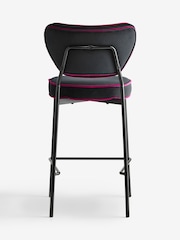 Rockett St George Charcoal Grey Signature Velvet Perfect Fixed Height Bar Stool - Image 5 of 7