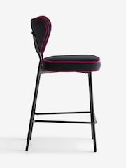 Rockett St George Charcoal Grey Signature Velvet Perfect Fixed Height Bar Stool - Image 6 of 7