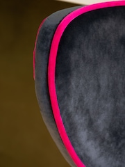 Rockett St George Charcoal Grey Signature Velvet Perfect Fixed Height Bar Stool - Image 7 of 7