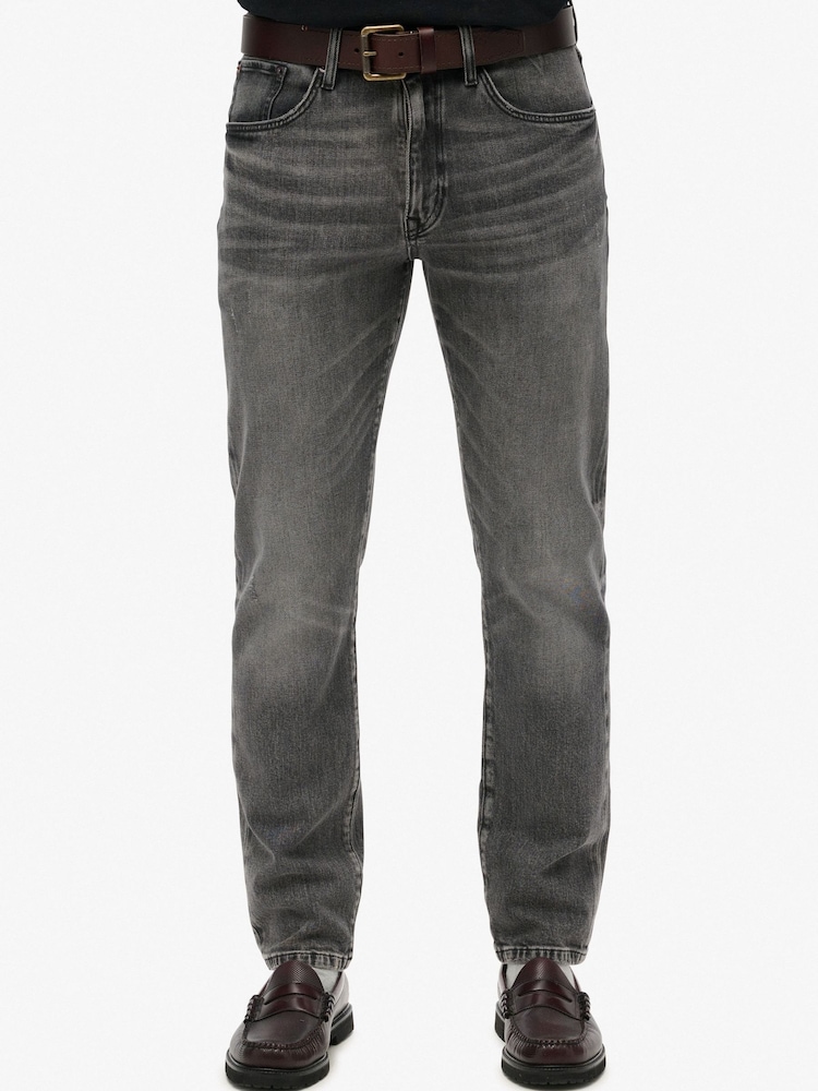 Superdry Grey Cotton Vintage Slim Straight Jeans - Image 1 of 7