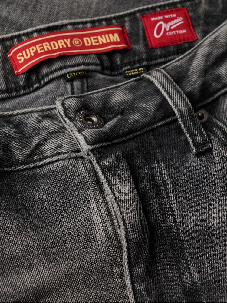 Superdry Grey Cotton Vintage Slim Straight Jeans - Image 7 of 7