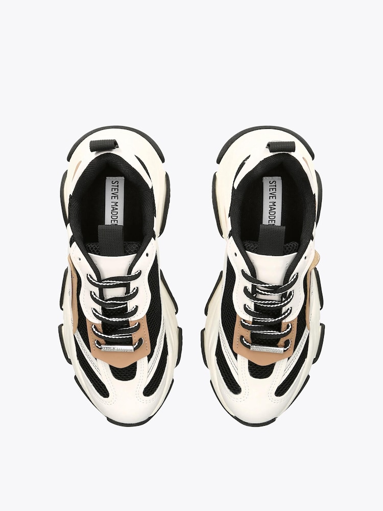 Steve Madden Black/Tan Possession Trainers - Image 4 of 4