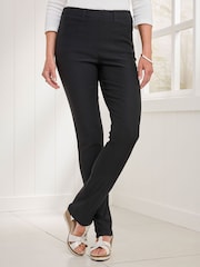 Cotton Traders Black Super Stretchy Pull On Slim Leg Trousers - Image 2 of 3