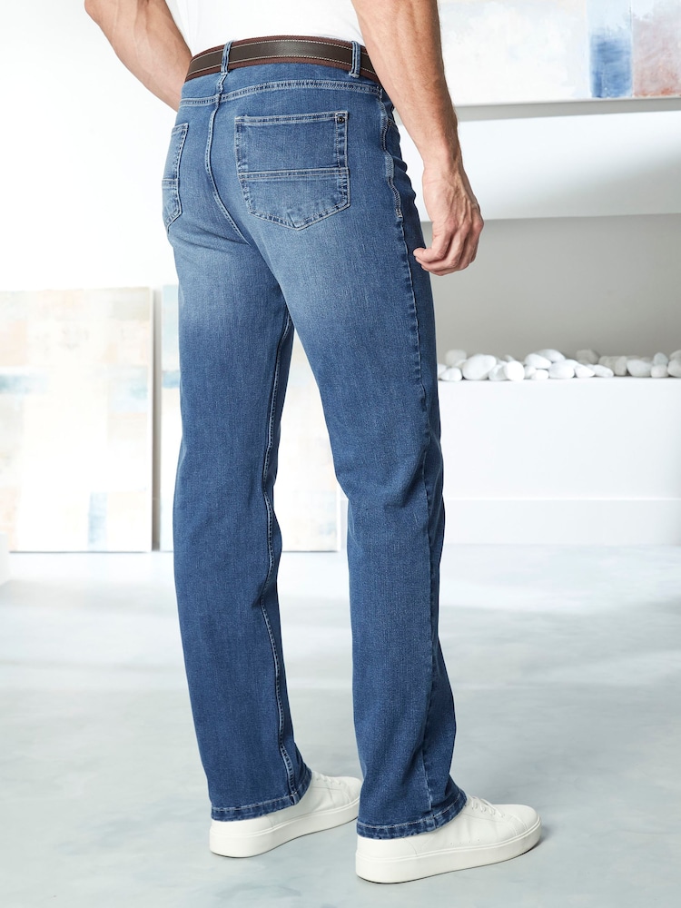 Cotton Traders Blue Ultimate Comfort 4-Way Stretch Straight Fit Jeans - Image 2 of 2