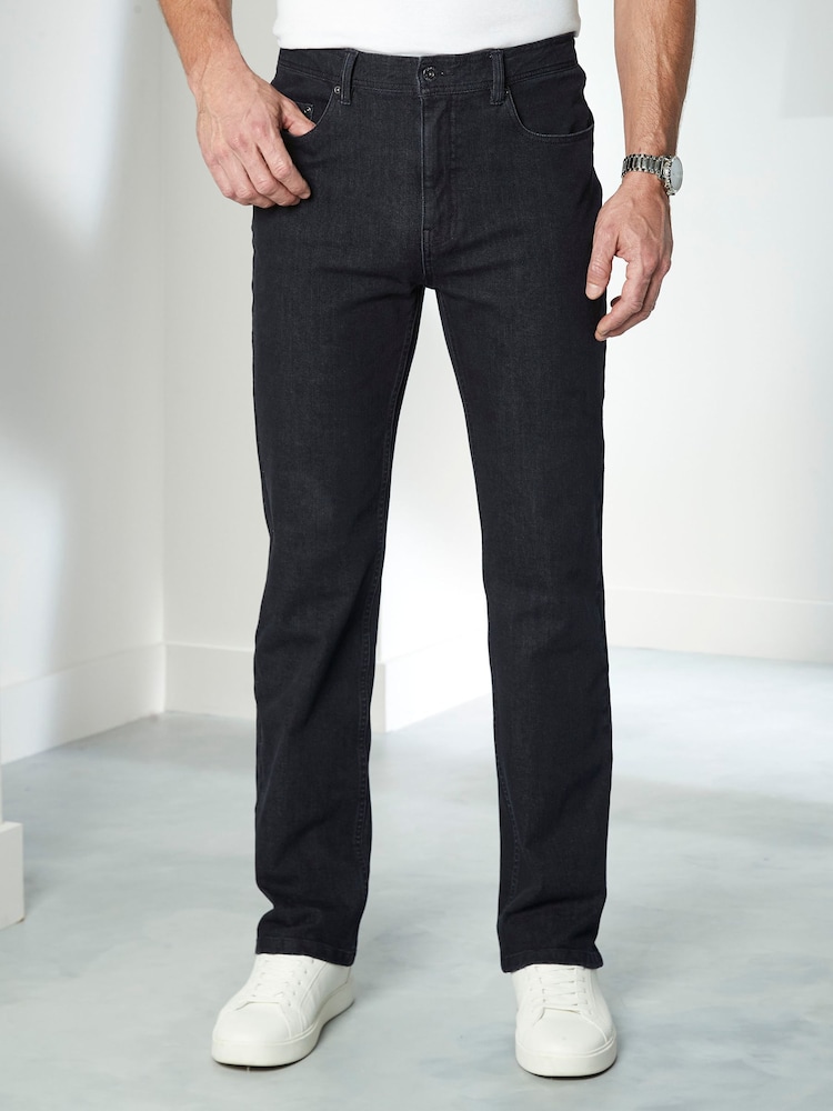 Cotton Traders Black Ultimate Comfort 4-Way Stretch Straight Fit Jeans - Image 1 of 2