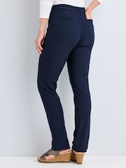 Cotton Traders Blue Super Stretchy Pull On Slim Leg Trousers - Image 2 of 3