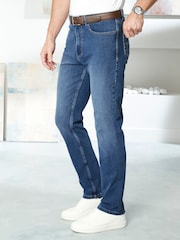 Cotton Traders Blue Ultimate Comfort 4-Way Stretch Slim Fit Jeans - Image 2 of 2