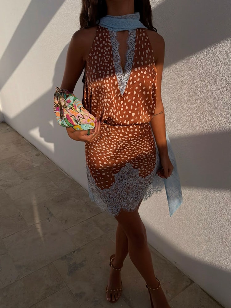 Never Fully Dressed Brown Sequin Mini Maeva Skirt - Image 7 of 7