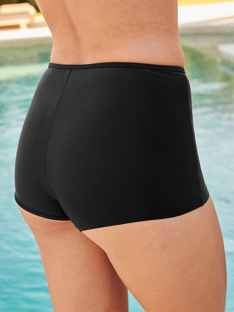 Cotton Traders Black Tummy Control Swim Shorts - Image 2 of 2