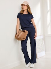 Cotton Traders Blue Textured Jersey Top - Image 3 of 3