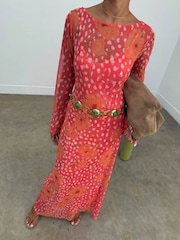 Never Fully Dressed Pink Petite Poppy Aria Mesh Dress - Image 1 of 5