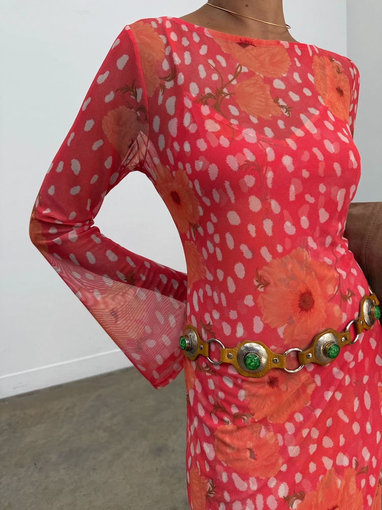 Never Fully Dressed Pink Petite Poppy Aria Mesh Dress - Image 2 of 5