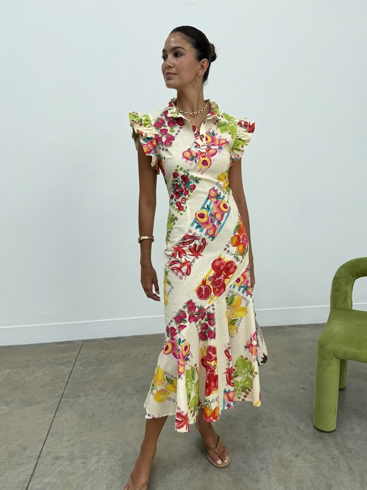 Never Fully Dressed Red Fruit Sticker Remi Dress - Image 1 of 5
