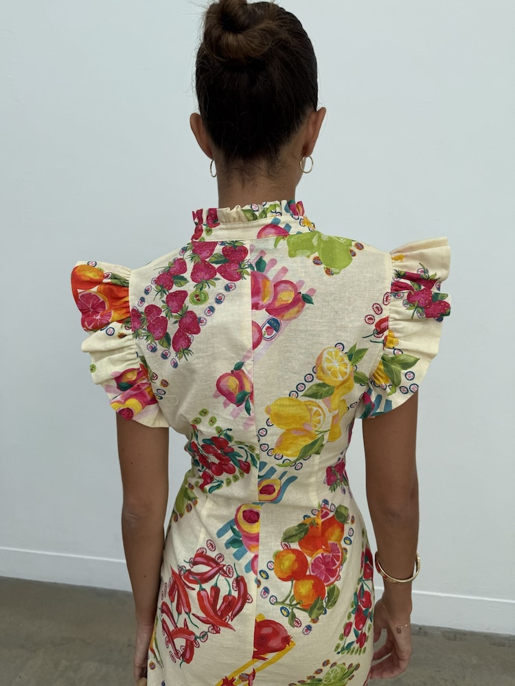 Never Fully Dressed Red Fruit Sticker Remi Dress - Image 2 of 5